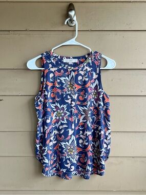 LOFT Floral Sleeveless Blouse Size XSP Casual Modest Spring